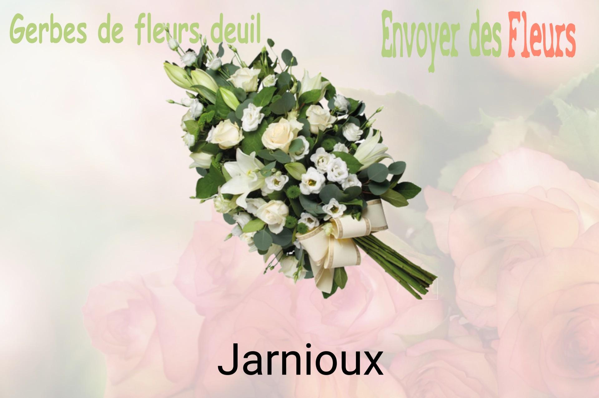 Gerbe de fleurs de deuil livrée à Jarnioux